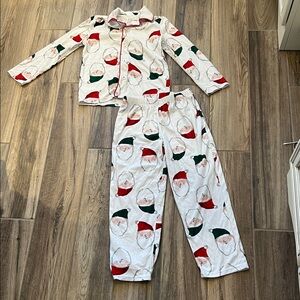 Carter's Santa Print Kids Pajama Coat Style Set - Red, Green, White